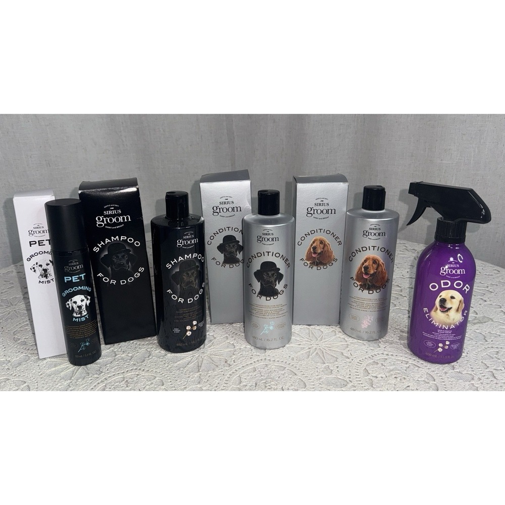 Avon NEW Lot of 5 Sirius Grooming Shampoo Conditioner Mist Odor Dogs Baby Powder